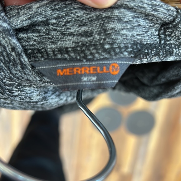 MERRELL Gray Heather Helio Pullover Hoodie Top Medium Cowl Hiking Outdoors - Picture 4 of 6